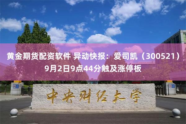 黄金期货配资软件 异动快报：爱司凯（300521）9月2日9点44分触及涨停板